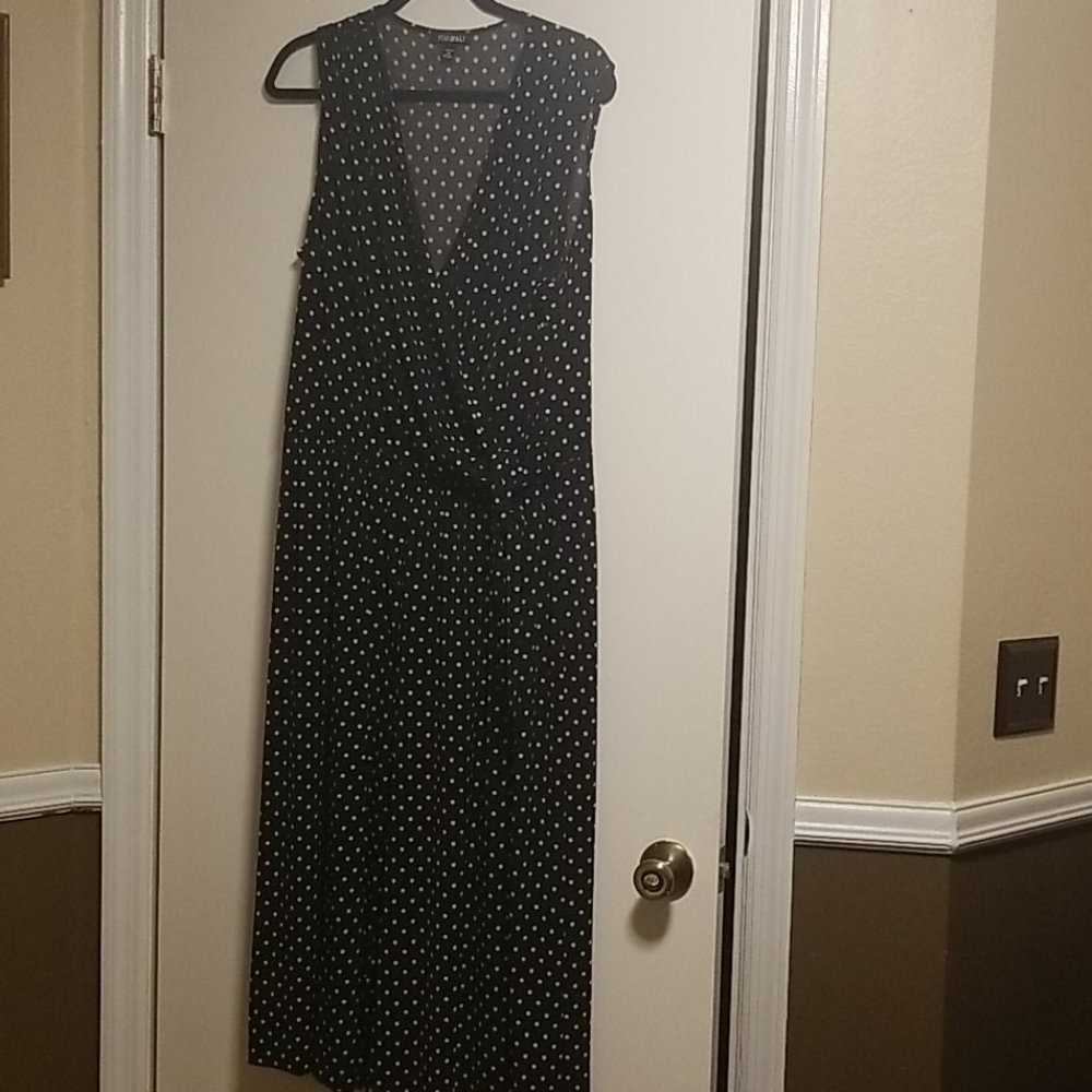 Black and white polka dot jumpsuit